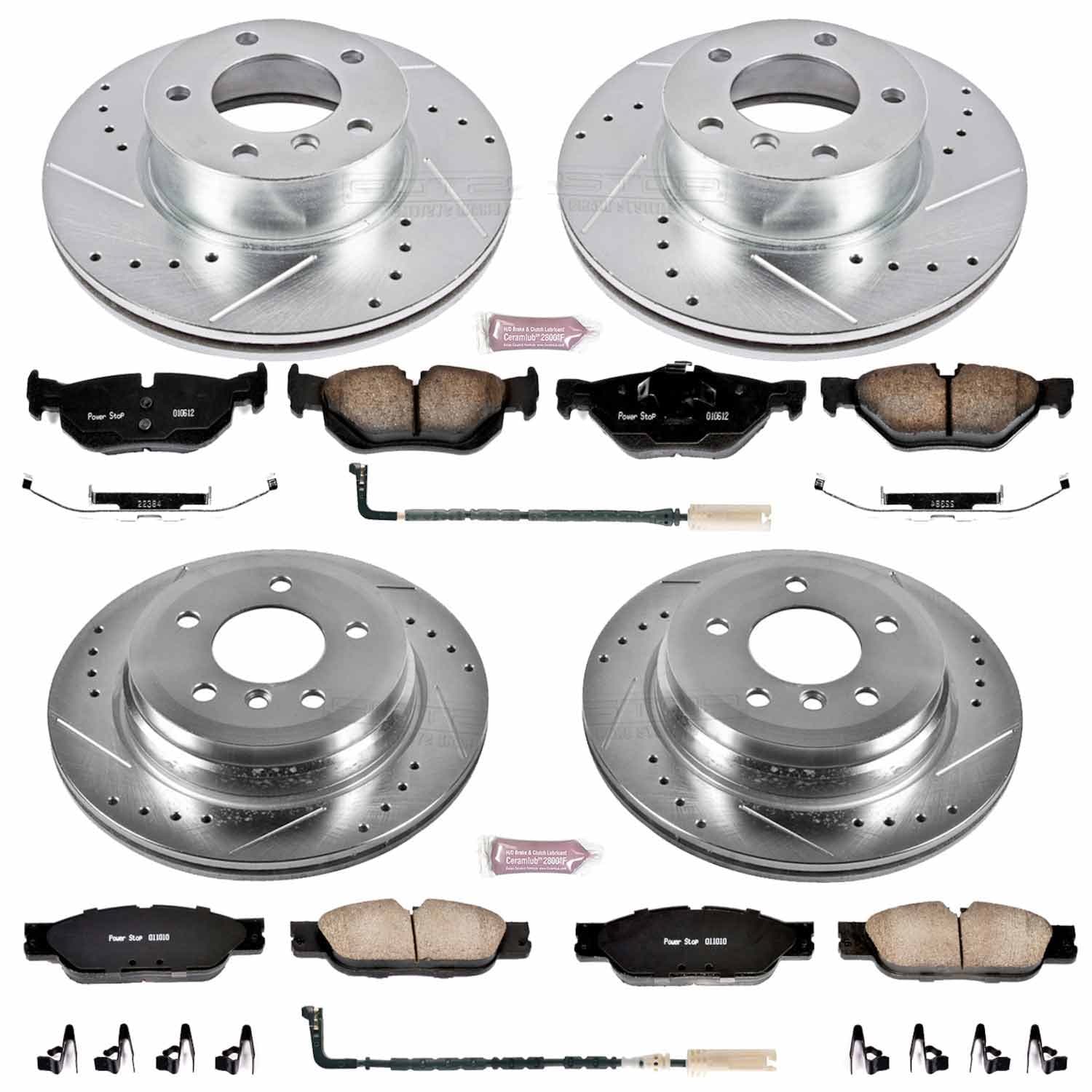 Power Stop - K4102 - Front and Rear - Disc Brake Pad and Rotor Kit image 1