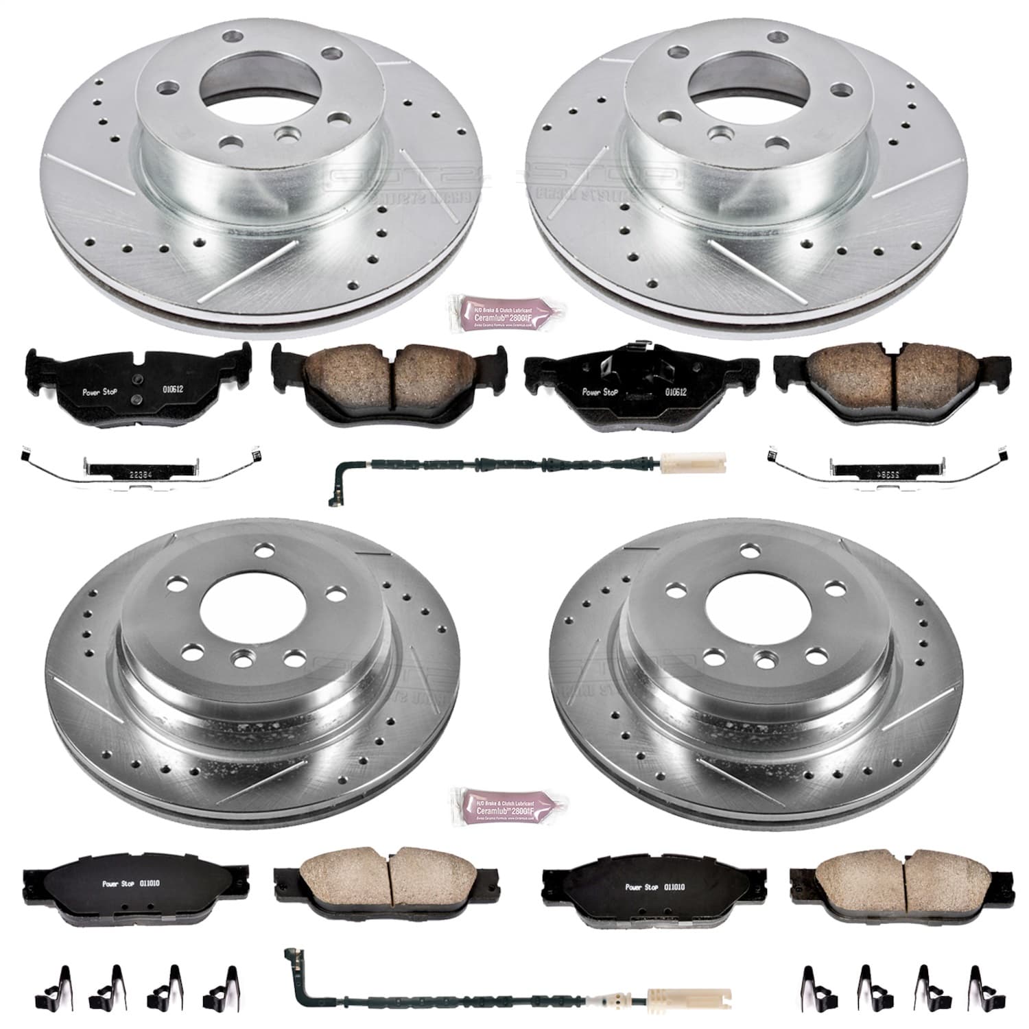 Power Stop - K4103 - Front and Rear - Disc Brake Pad and Rotor Kit image 1