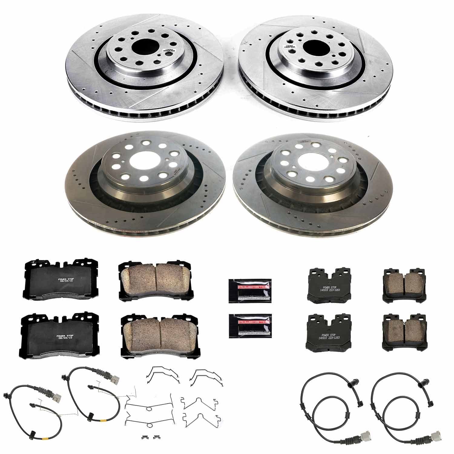 Power Stop - K4112 - Front and Rear - Disc Brake Pad and Rotor Kit image 1