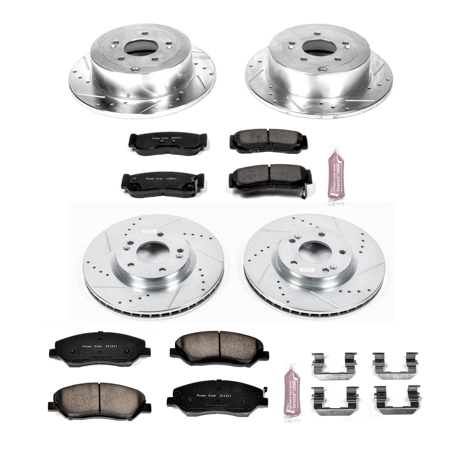 Power Stop - K4116 - Front and Rear - Disc Brake Pad and Rotor Kit image 1