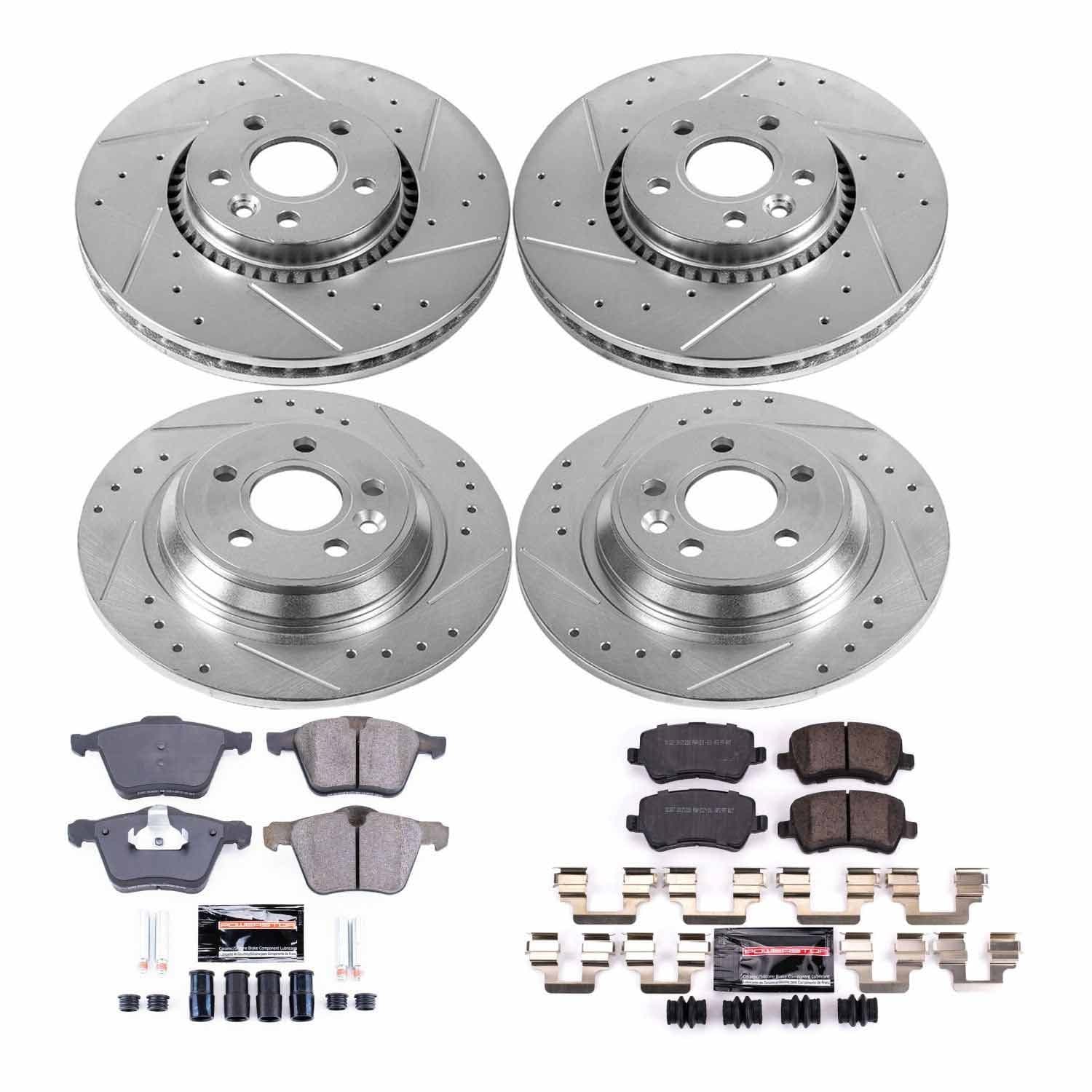 Power Stop - K4121 - Front and Rear - Disc Brake Pad and Rotor Kit image 1