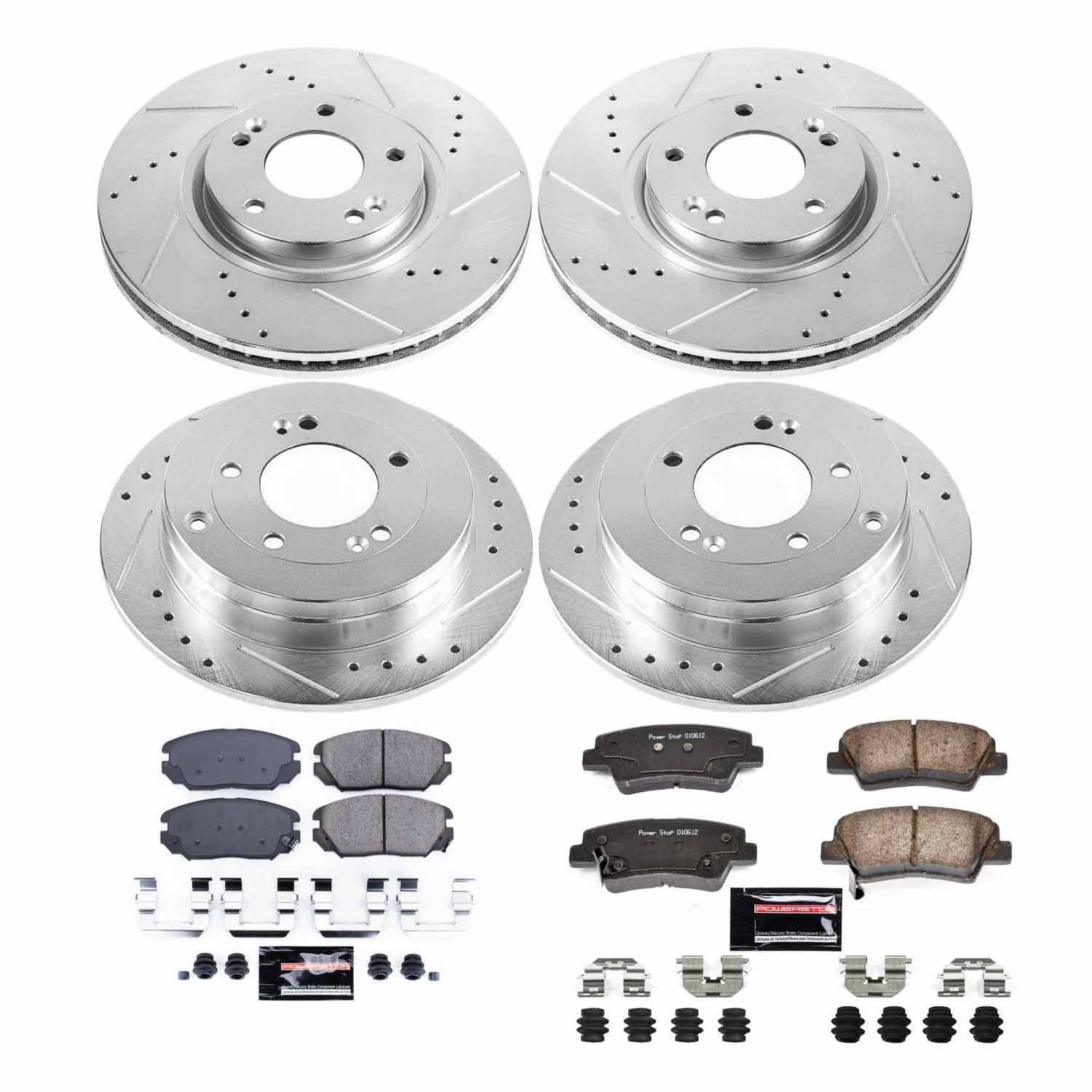 Power Stop - K4127 - Front and Rear - Disc Brake Pad and Rotor Kit image 1