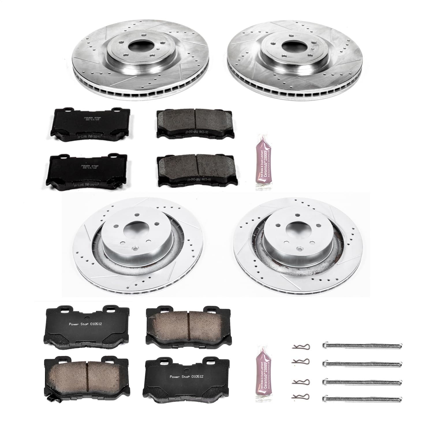 Power Stop - K4138 - Front and Rear - Disc Brake Pad and Rotor Kit image 1