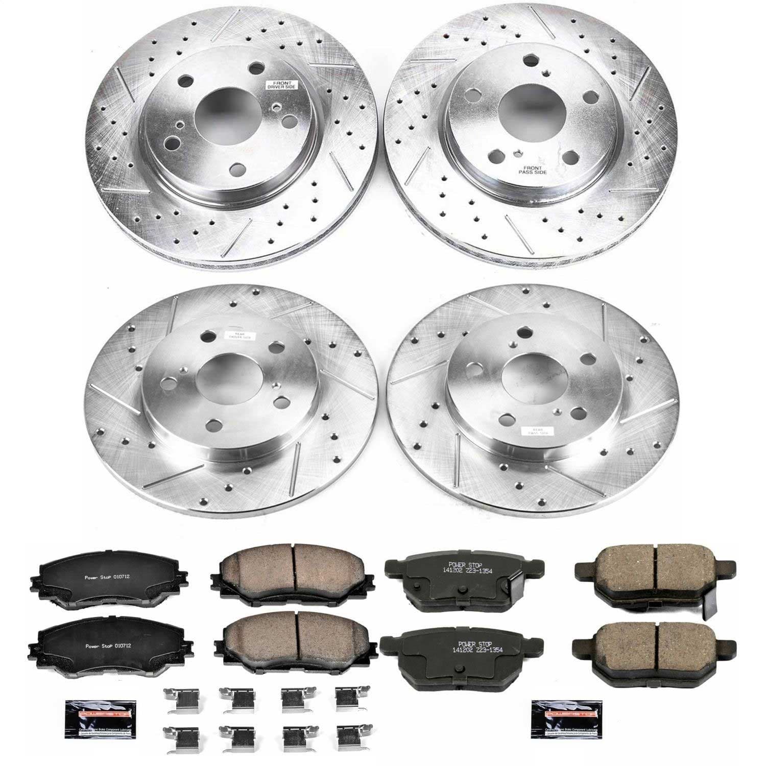 Power Stop - K4141 - Front and Rear - Disc Brake Pad and Rotor Kit image 1