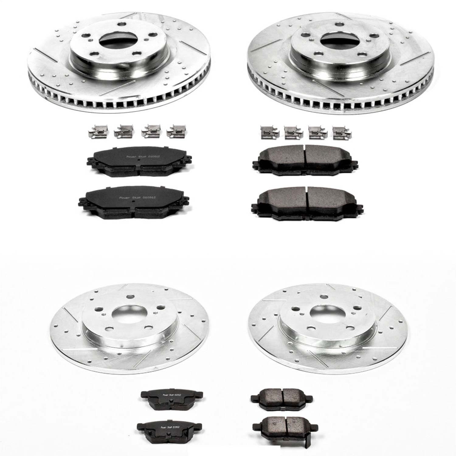 Power Stop - K4142 - Front and Rear - Disc Brake Pad and Rotor Kit image 1