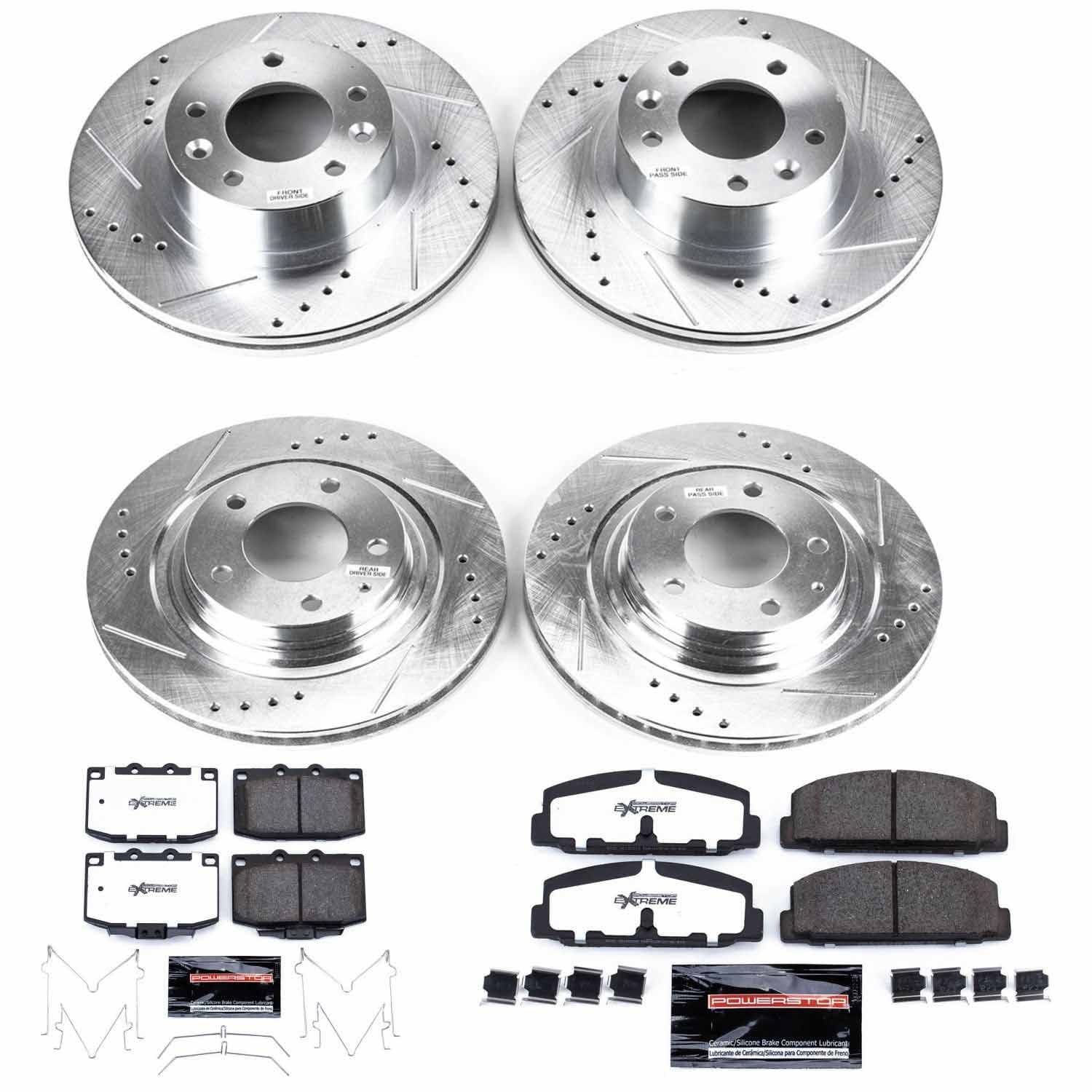 Power Stop - K4186-26 - Front and Rear - Disc Brake Pad and Rotor Kit image 1