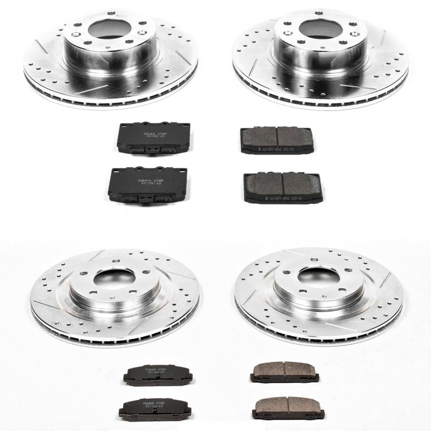 Power Stop - K4186 - Front and Rear - Disc Brake Pad and Rotor Kit image 1