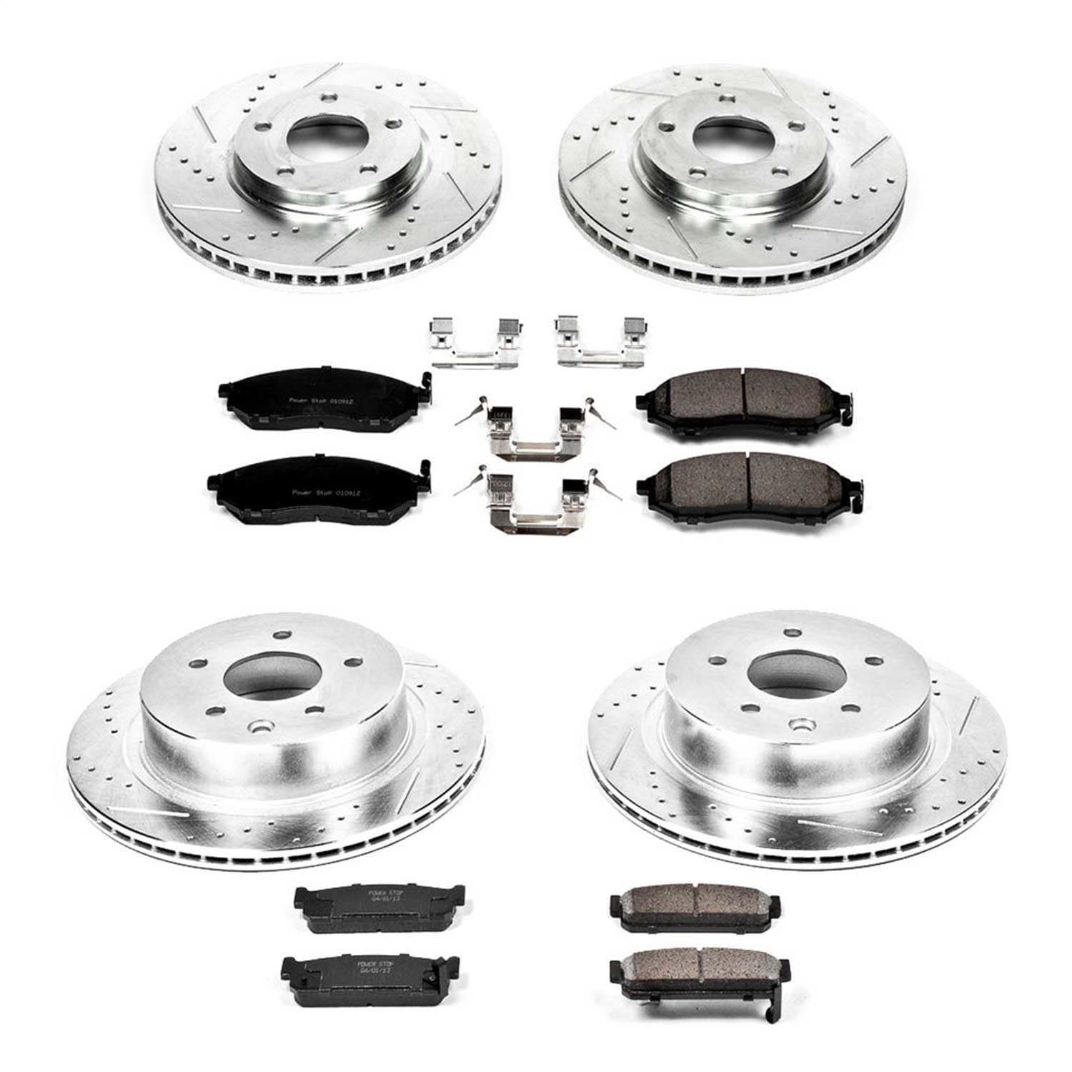Power Stop - K4313 - Front and Rear - Disc Brake Pad and Rotor Kit image 1