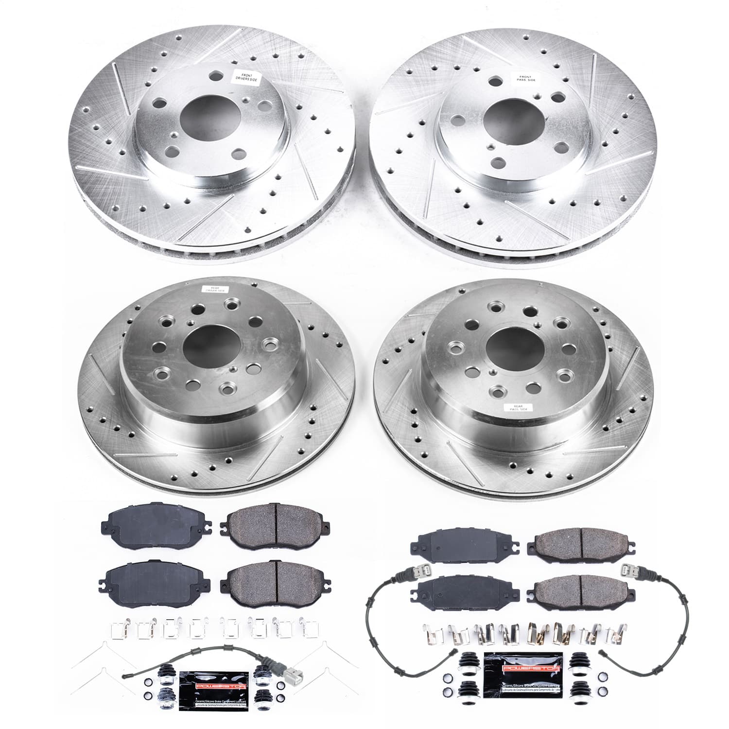 Power Stop - K4335 - Front and Rear - Disc Brake Pad and Rotor Kit image 1