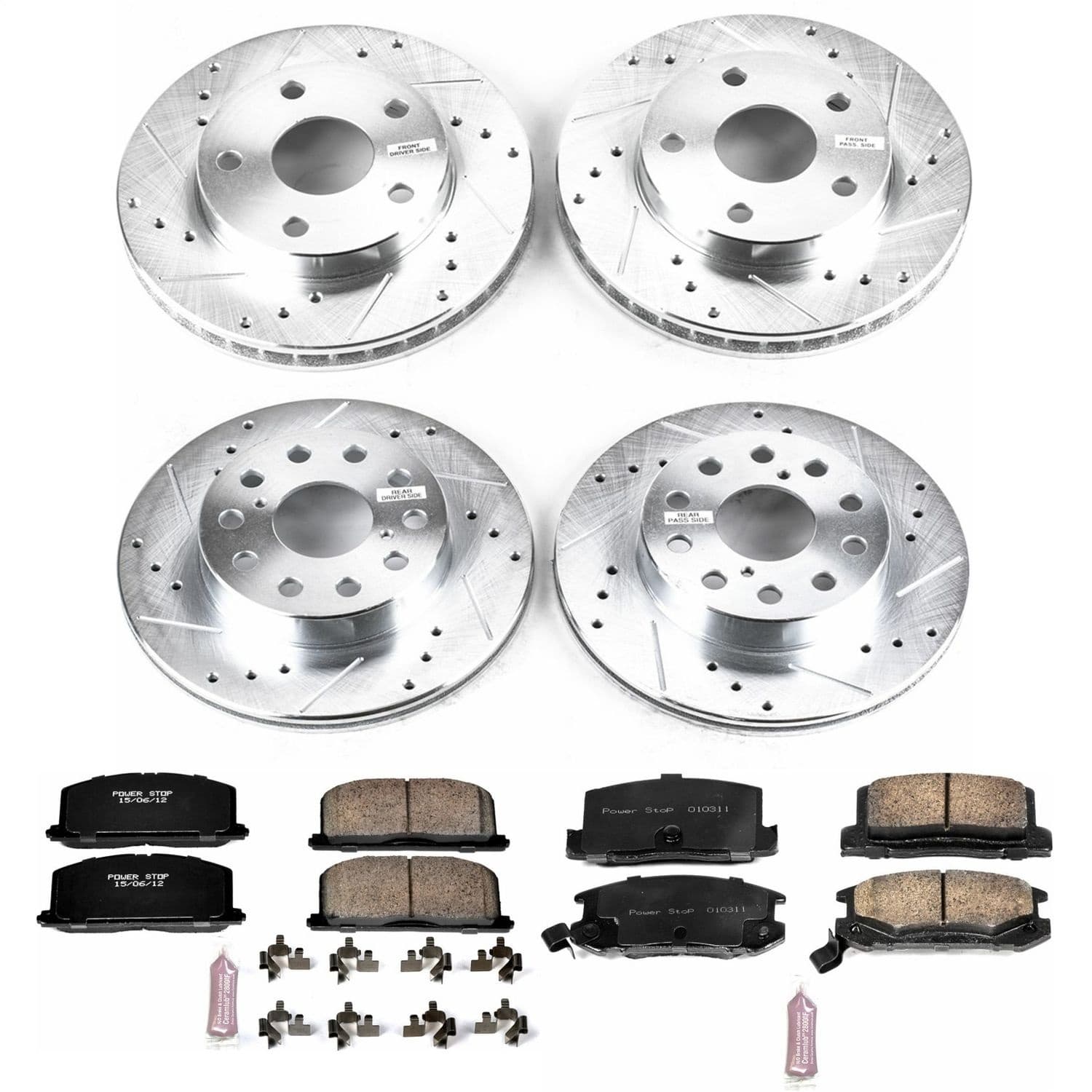 Power Stop - K4342 - Front and Rear - Disc Brake Pad and Rotor Kit image 1