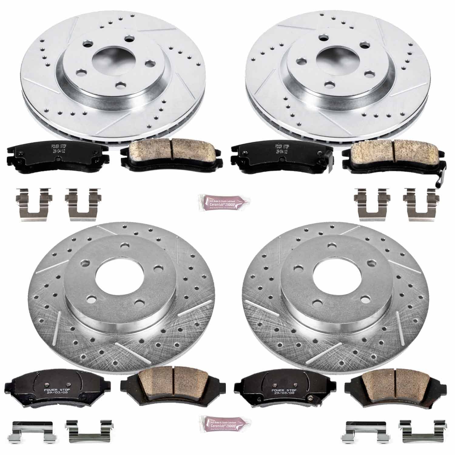 Power Stop - K4379 - Front and Rear - Disc Brake Pad and Rotor Kit image 1
