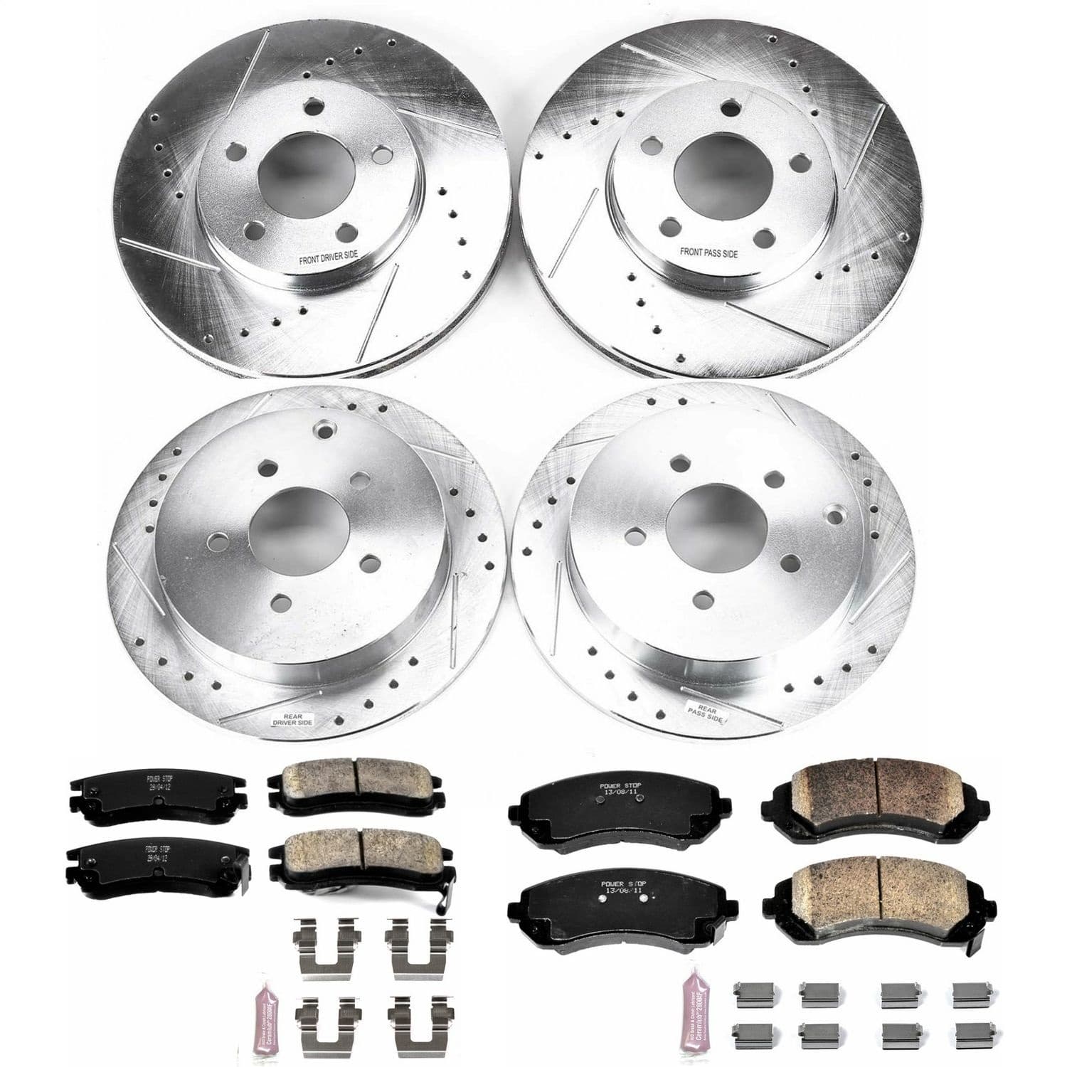 Power Stop - K4383 - Front and Rear - Disc Brake Pad and Rotor Kit image 1
