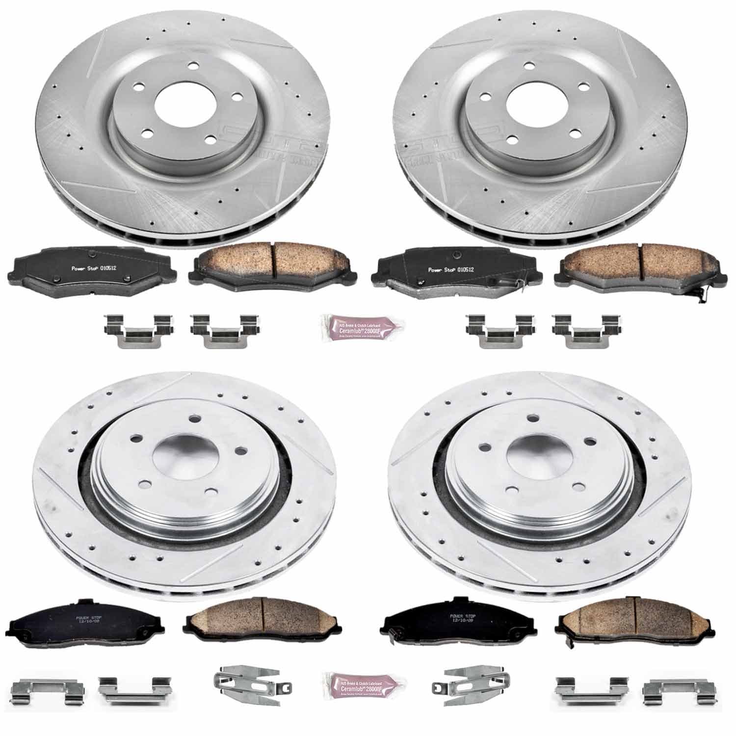 Power Stop - K4400 - Front and Rear - Disc Brake Pad and Rotor Kit image 1