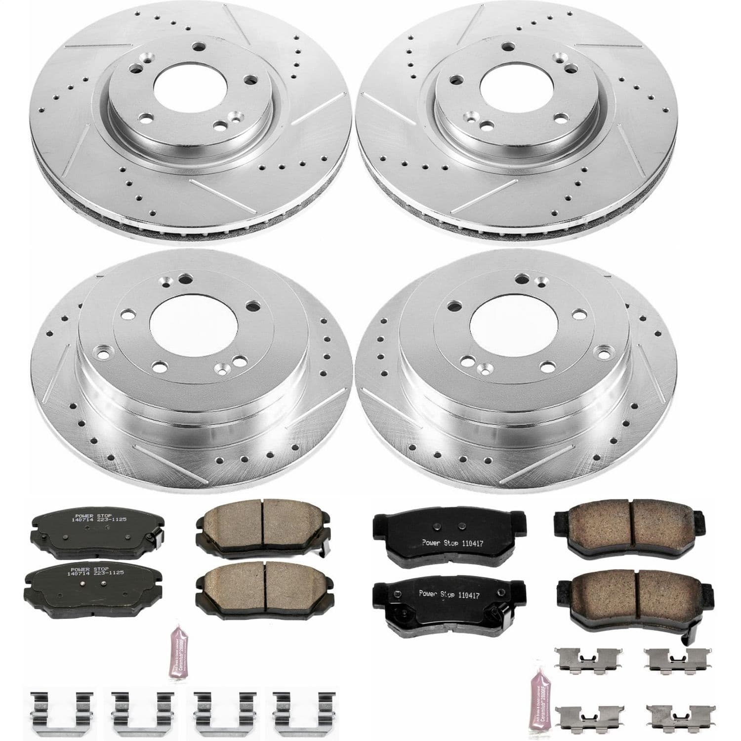 Power Stop - K4440 - Front and Rear - Disc Brake Pad and Rotor Kit image 1