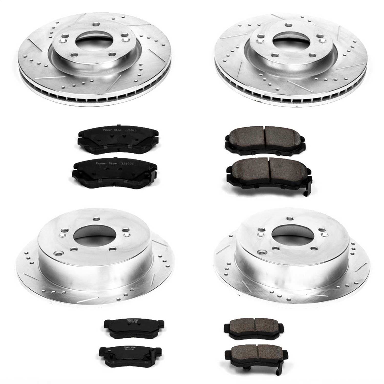 Power Stop - K4448 - Front and Rear - Disc Brake Pad and Rotor Kit image 1