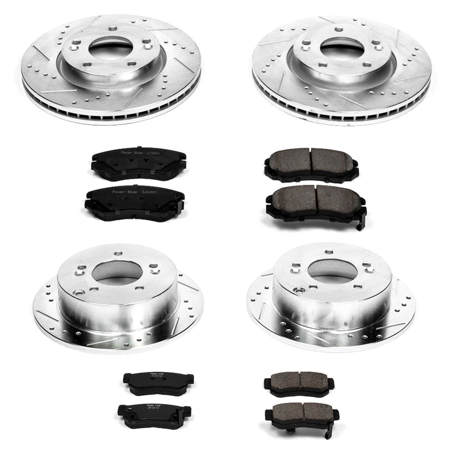 Power Stop - K4449 - Front and Rear - Disc Brake Pad and Rotor Kit image 1