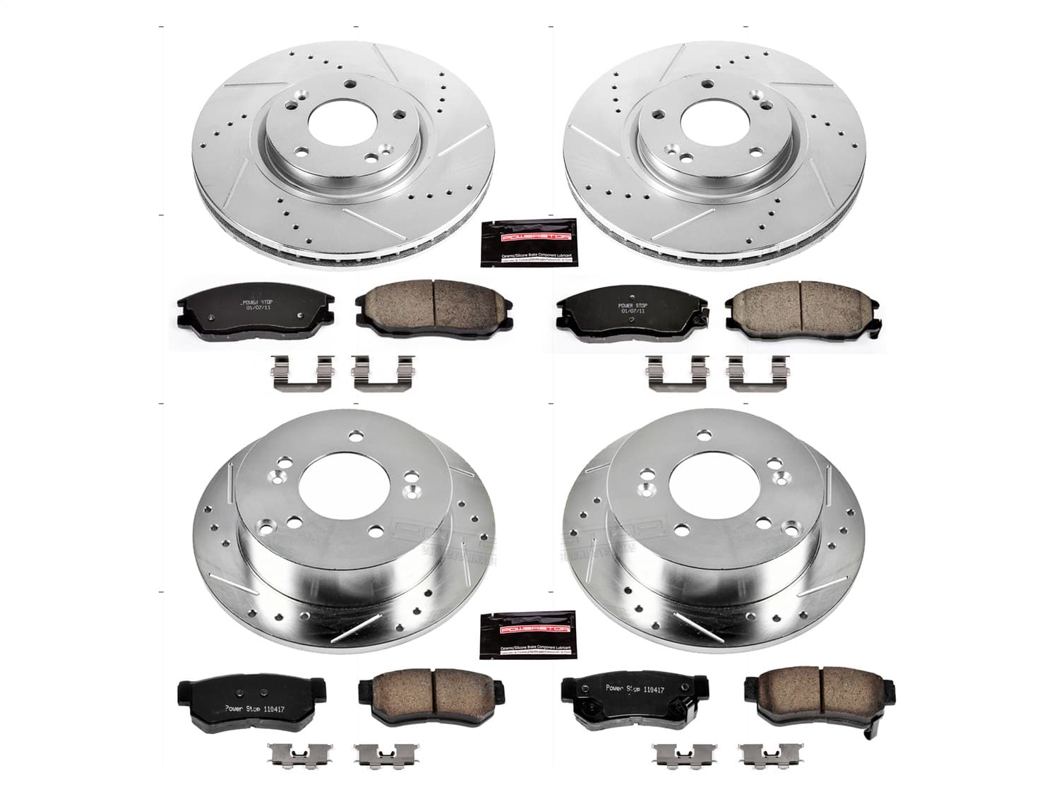 Power Stop - K4450 - Front and Rear - Disc Brake Pad and Rotor Kit image 1