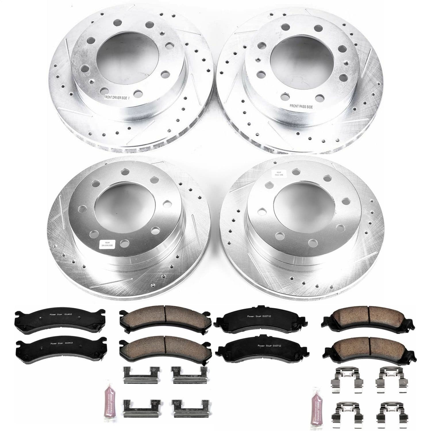 Power Stop - K4454 - Front and Rear - Disc Brake Pad and Rotor Kit image 1