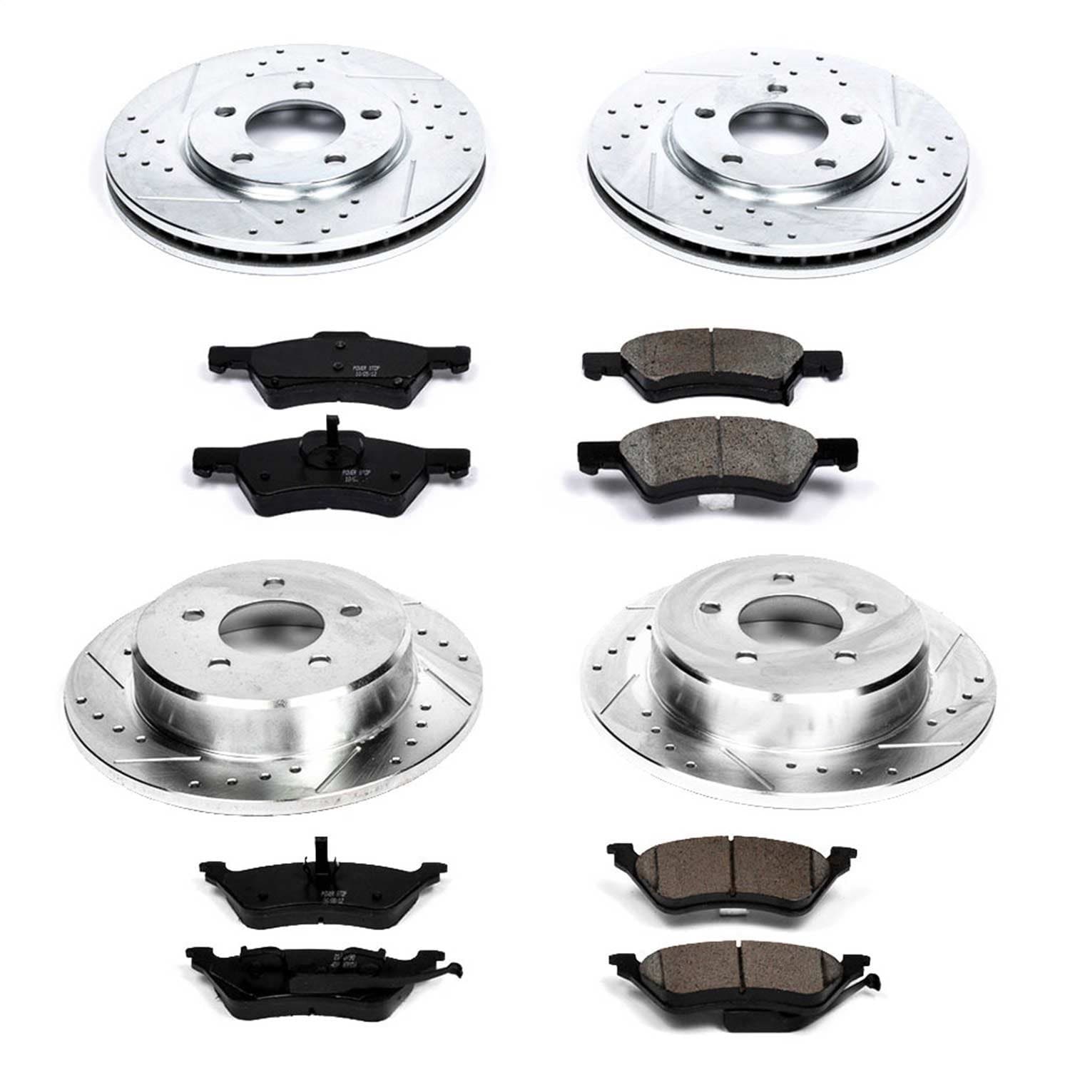 Power Stop - K4458 - Front and Rear - Disc Brake Pad and Rotor Kit image 1