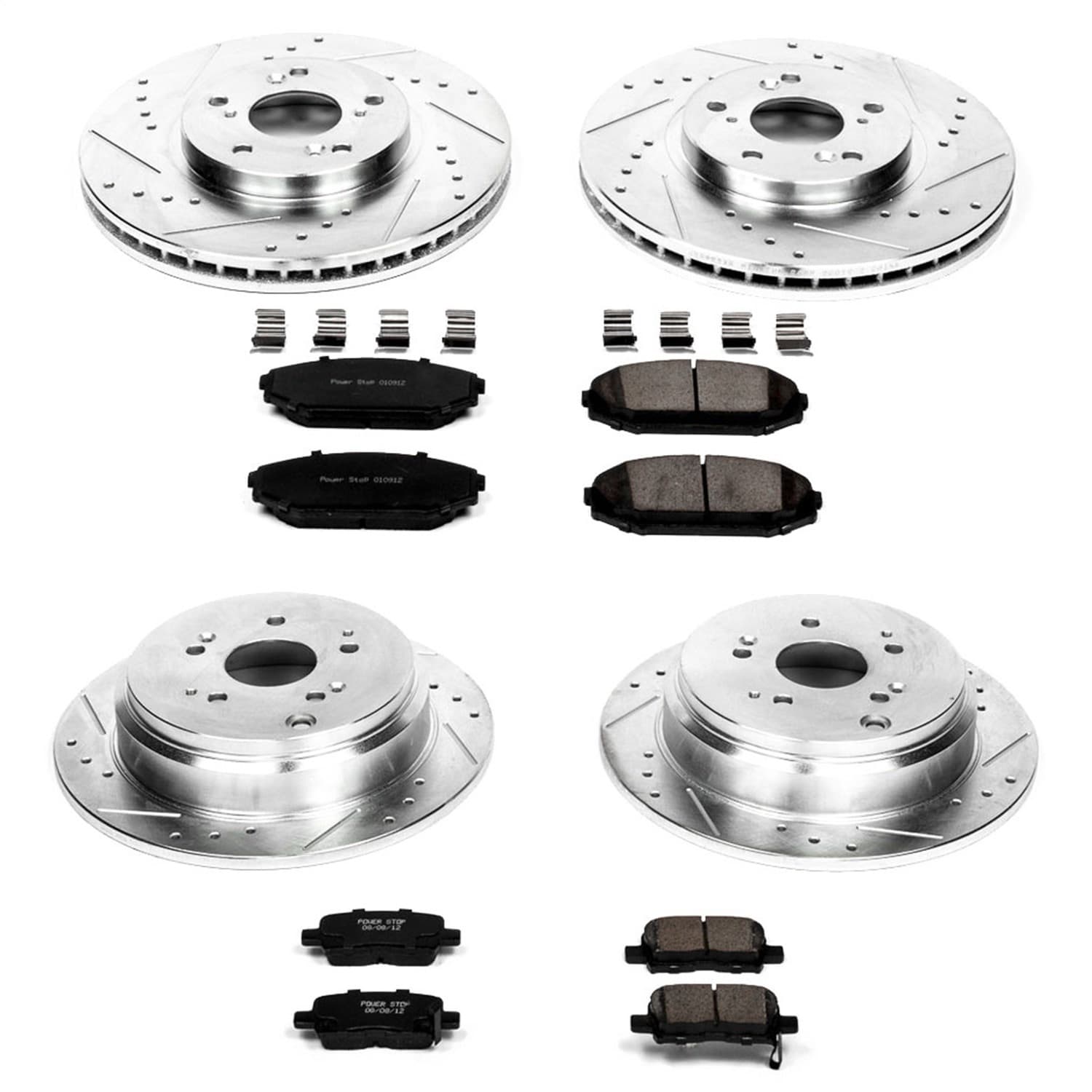 Power Stop - K4459 - Front and Rear - Disc Brake Pad and Rotor Kit image 1