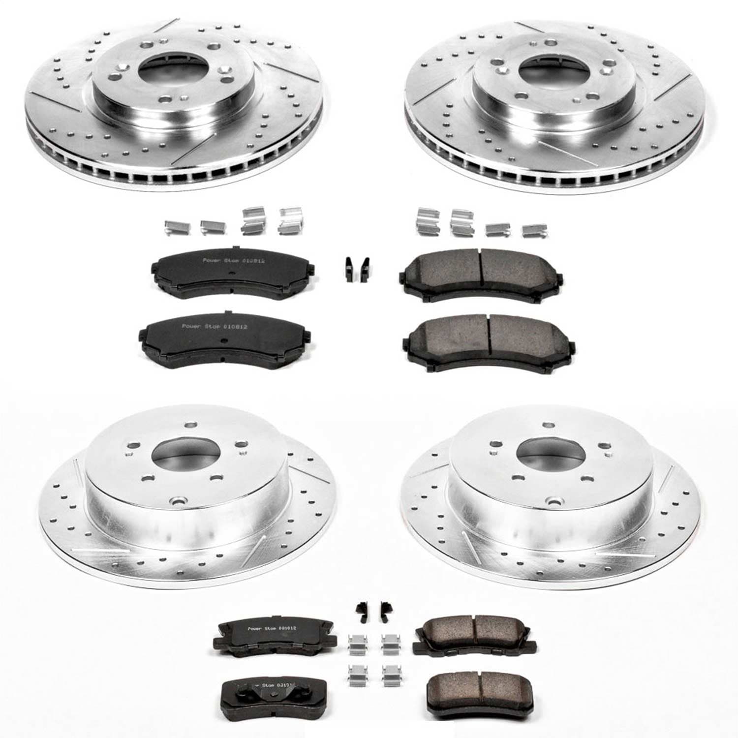 Power Stop - K4461 - Front and Rear - Disc Brake Pad and Rotor Kit image 1