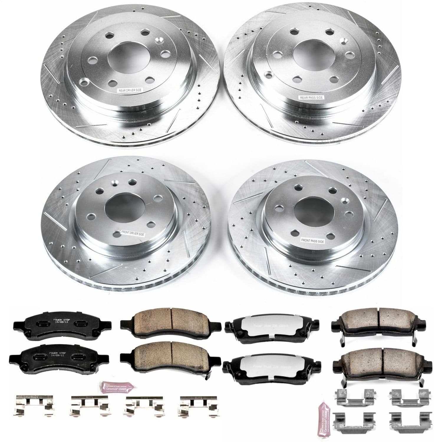 Power Stop - K4466-36 - Front and Rear - Disc Brake Pad and Rotor Kit image 1