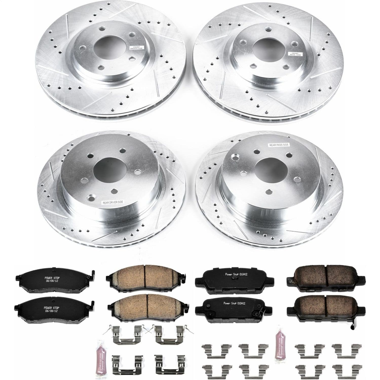Power Stop - K4476 - Front and Rear - Disc Brake Pad and Rotor Kit image 1