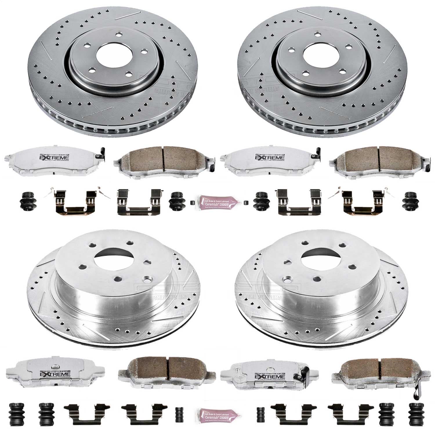 Power Stop - K4477-26 - Front and Rear - Disc Brake Pad and Rotor Kit image 1