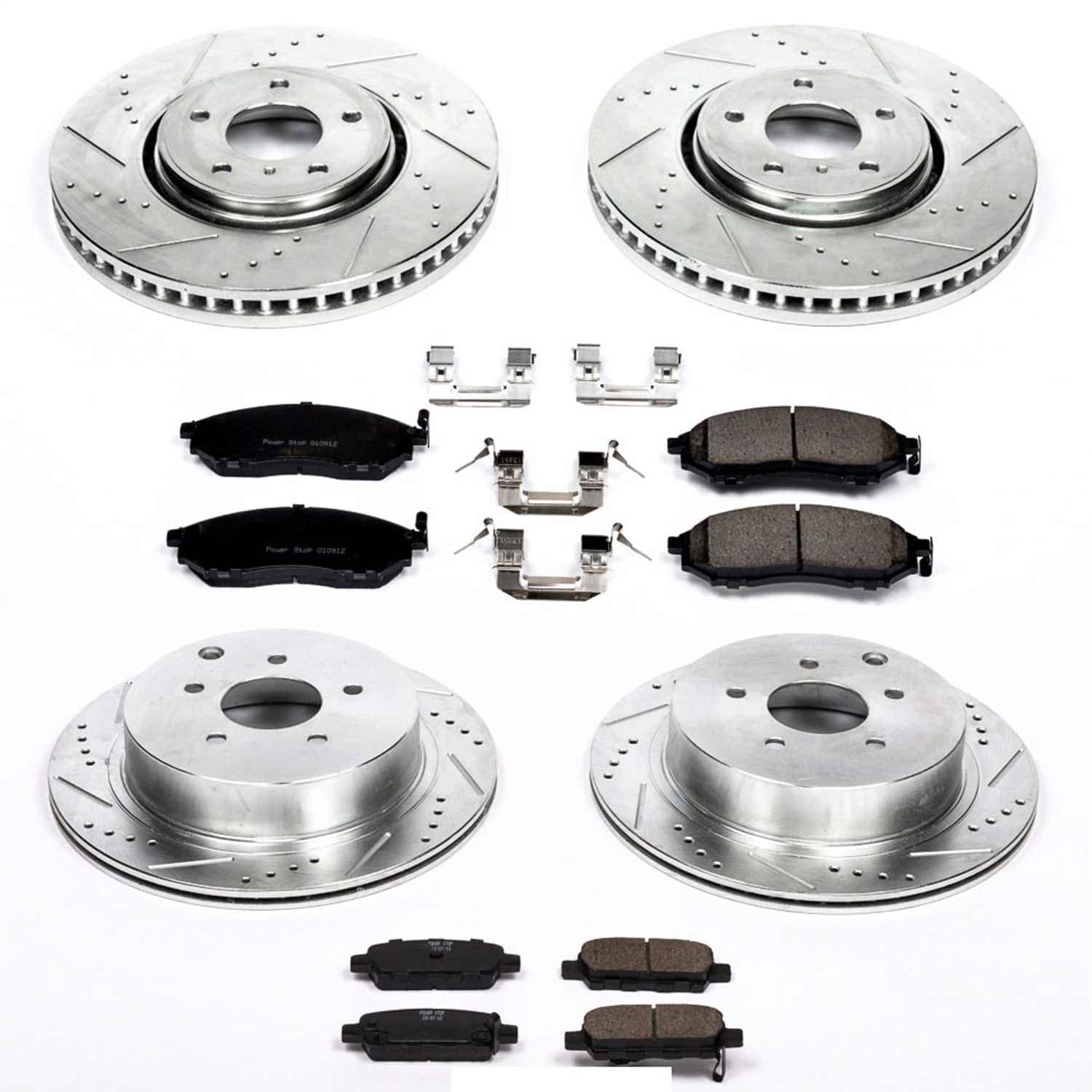 Power Stop - K4477 - Front and Rear - Disc Brake Pad and Rotor Kit image 1