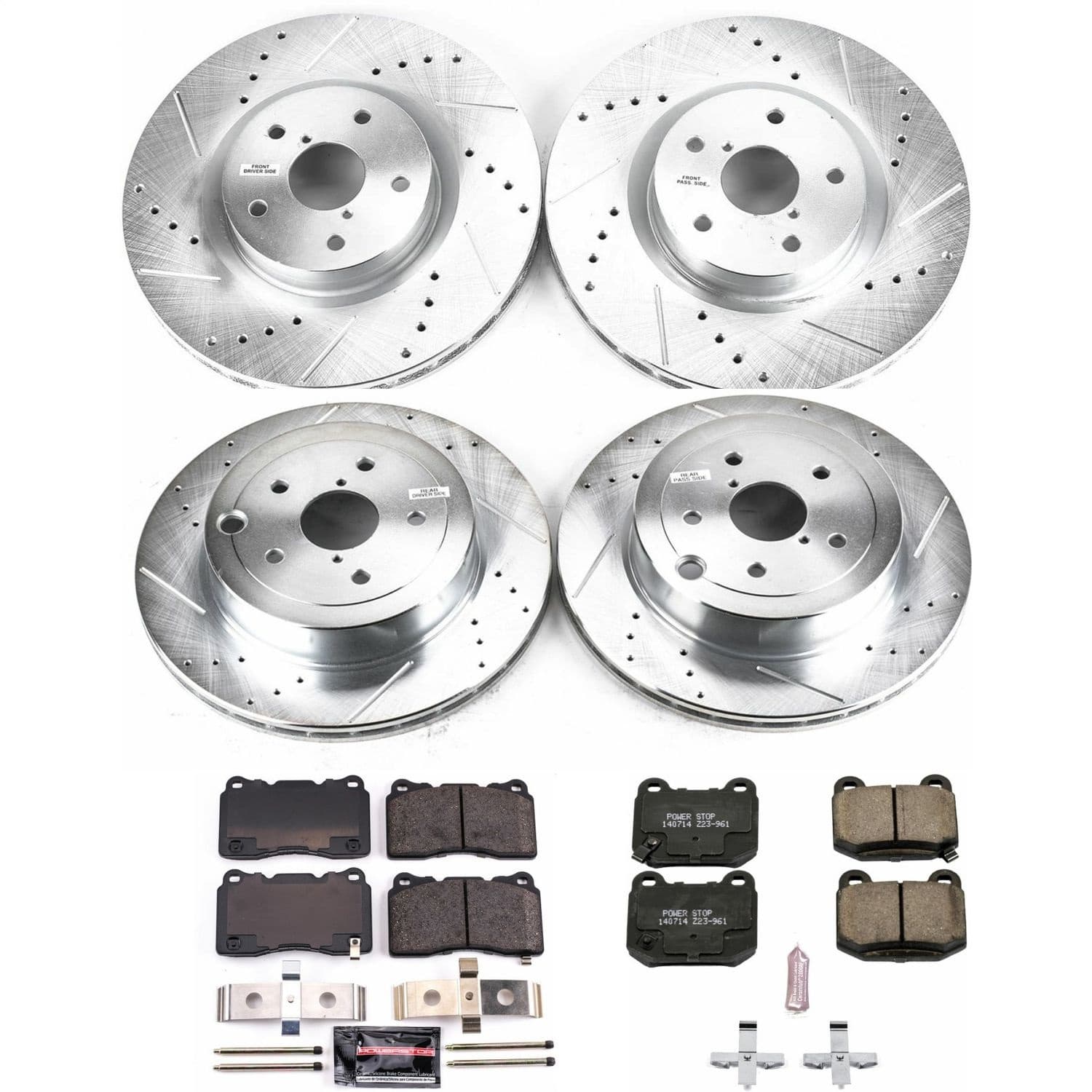 Power Stop - K4490 - Front and Rear - Disc Brake Pad and Rotor Kit image 1