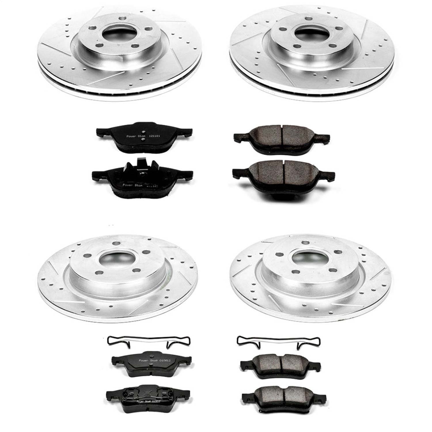 Power Stop - K4492 - Front and Rear - Disc Brake Pad and Rotor Kit image 1