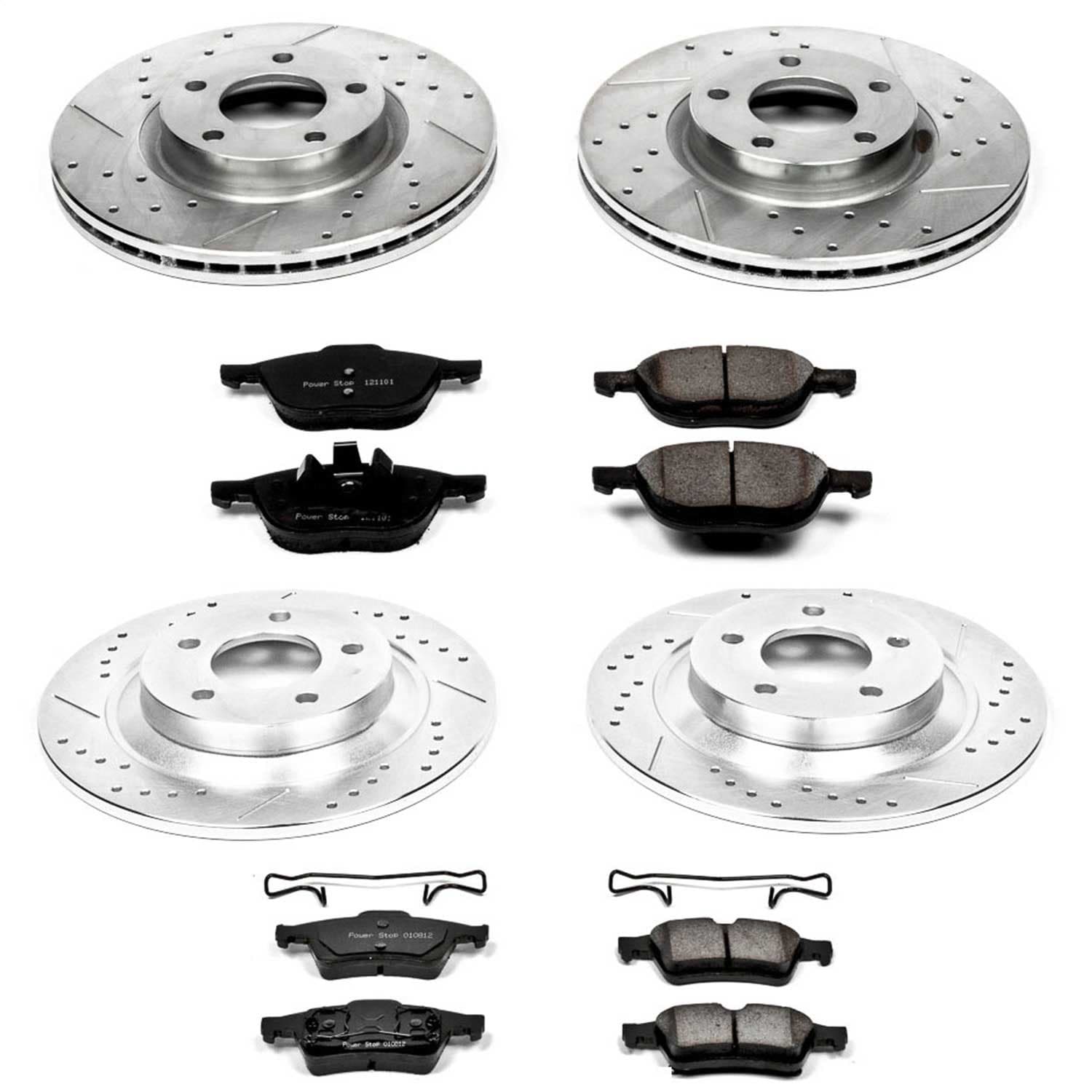 Power Stop - K4494 - Front and Rear - Disc Brake Pad and Rotor Kit image 1