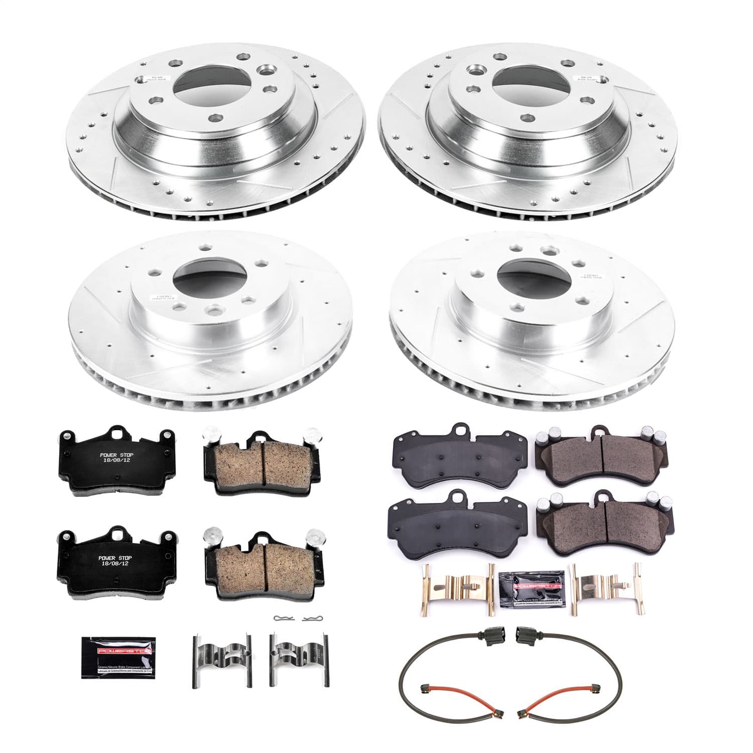 Power Stop - K4495 - Front and Rear - Disc Brake Pad and Rotor Kit image 1