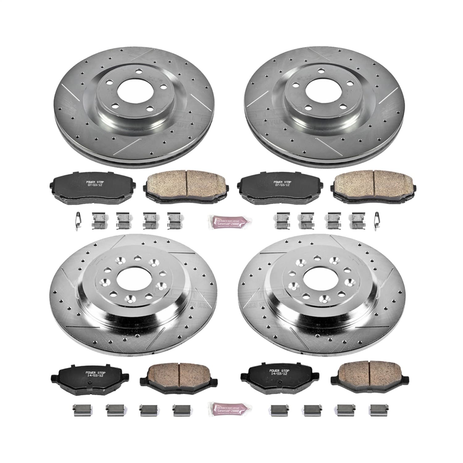 Power Stop - K5452 - Front and Rear - Disc Brake Pad and Rotor Kit image 1