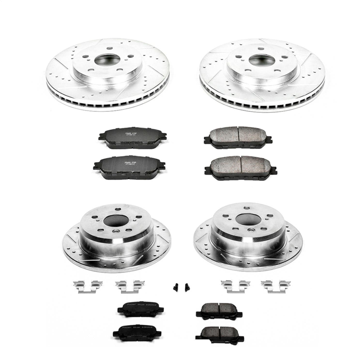 Power Stop - K5482 - Front and Rear - Disc Brake Pad and Rotor Kit image 1