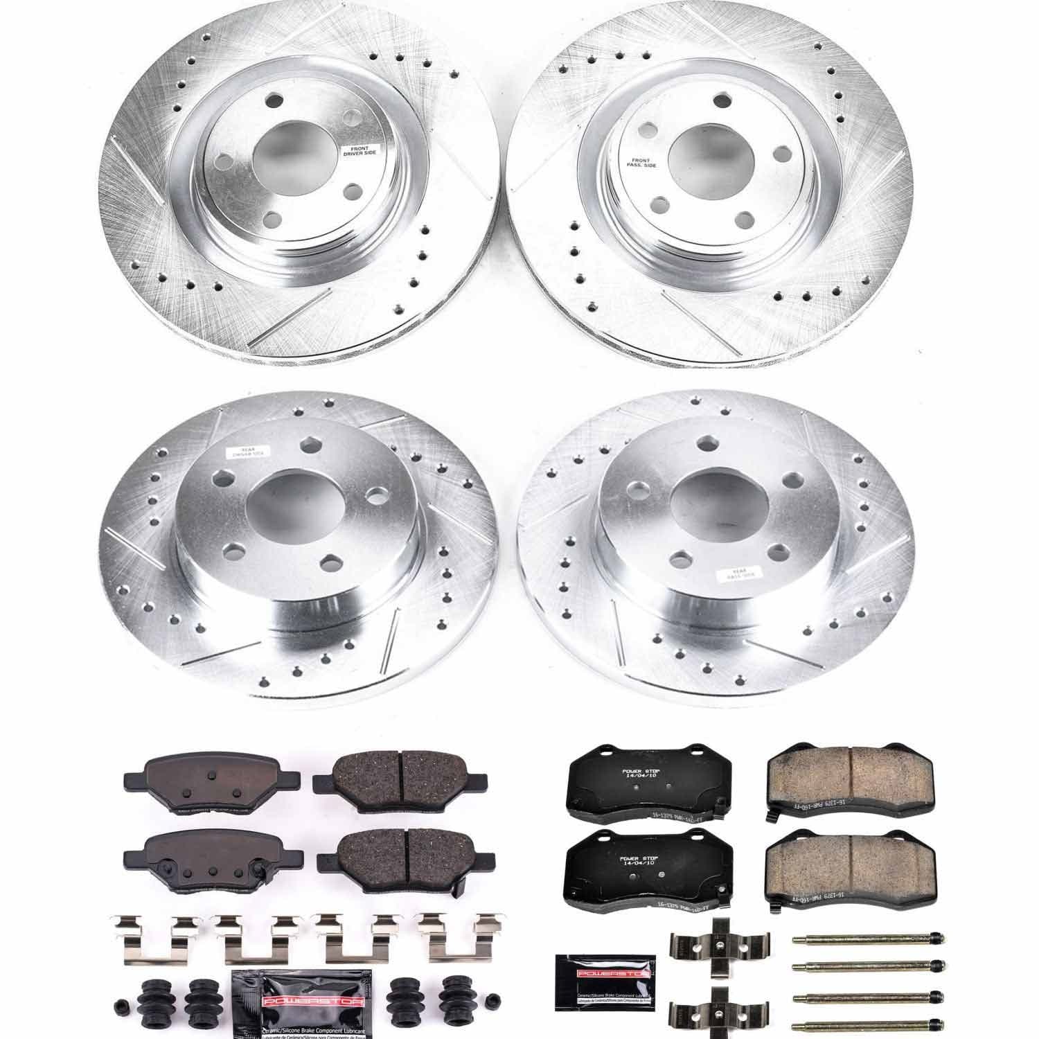 Power Stop - K5534 - Front and Rear - Disc Brake Pad and Rotor Kit image 1