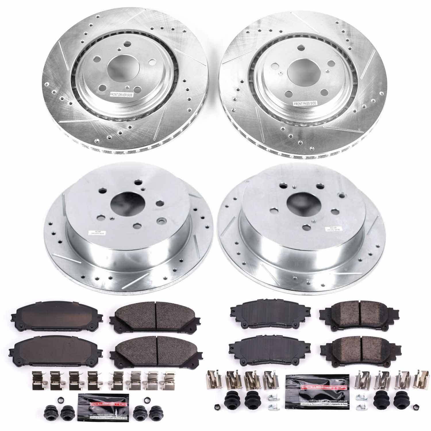 Power Stop - K5828 - Front and Rear - Disc Brake Pad and Rotor Kit image 1
