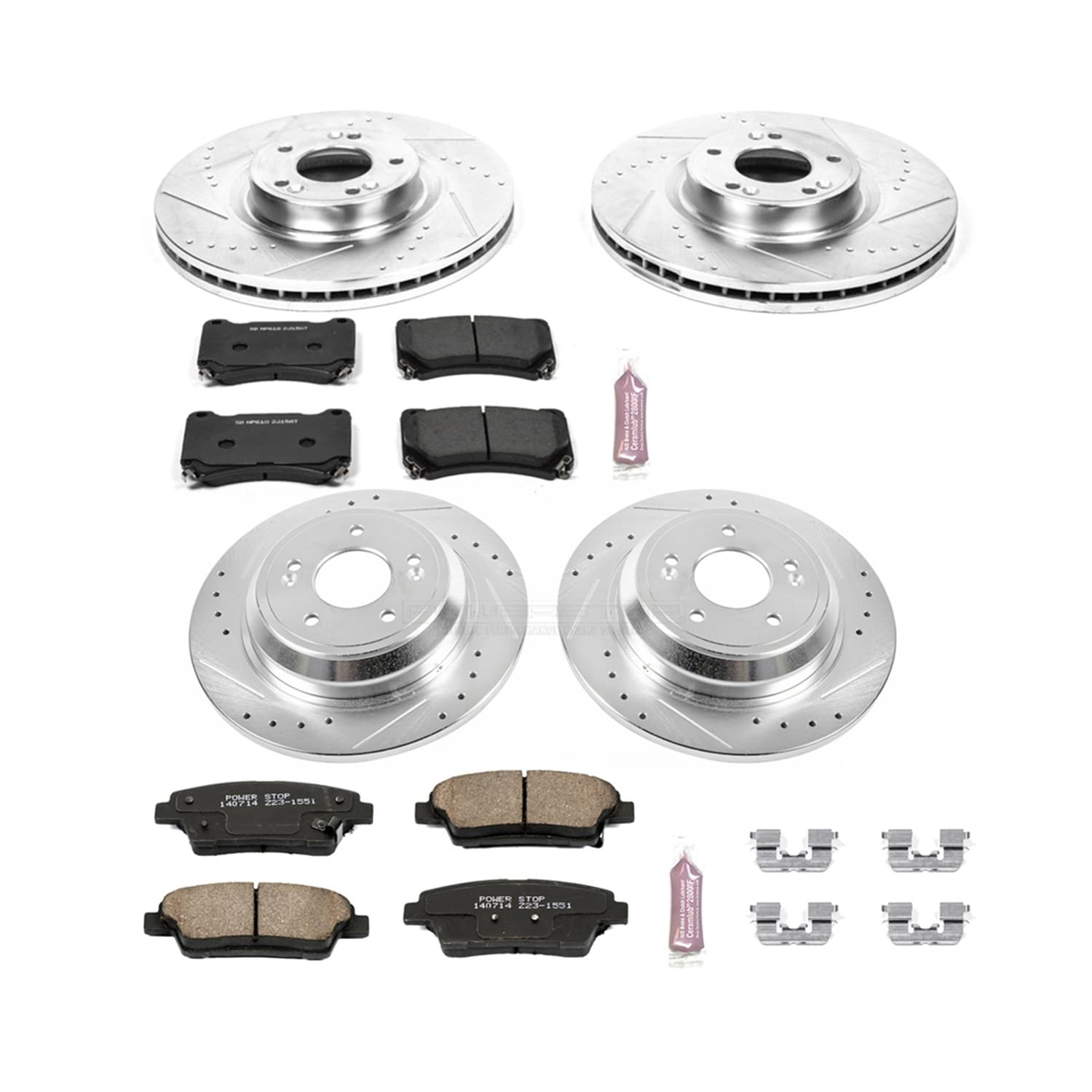 Power Stop - K5845 - Front and Rear - Disc Brake Pad and Rotor Kit image 1
