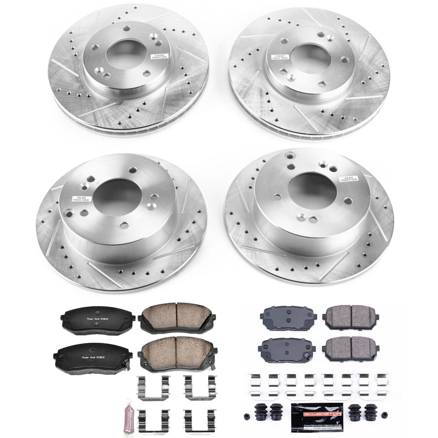 Power Stop - K5852 - Front and Rear - Disc Brake Pad and Rotor Kit image 1