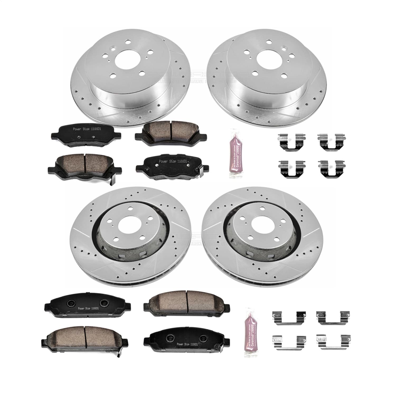 Power Stop - K5866 - Front and Rear - Disc Brake Pad and Rotor Kit image 1