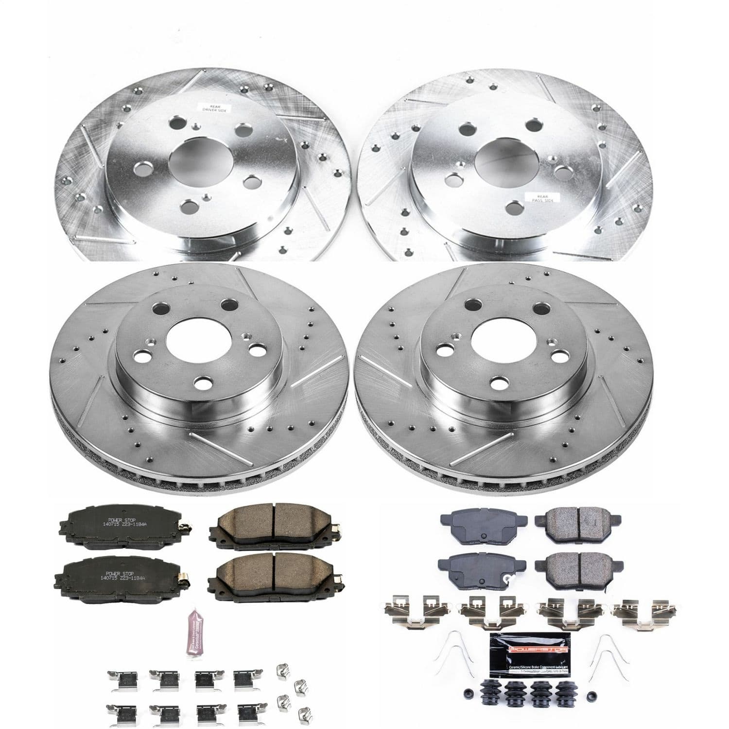 Power Stop - K5871 - Front and Rear - Disc Brake Pad and Rotor Kit image 1