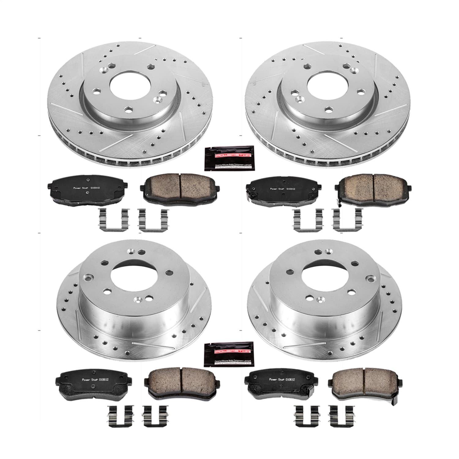 Power Stop - K5912 - Front and Rear - Disc Brake Pad and Rotor Kit image 1