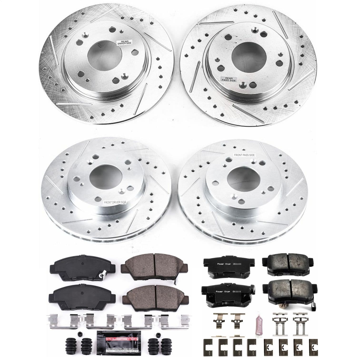 Power Stop - K5936 - Front and Rear - Disc Brake Pad and Rotor Kit image 1