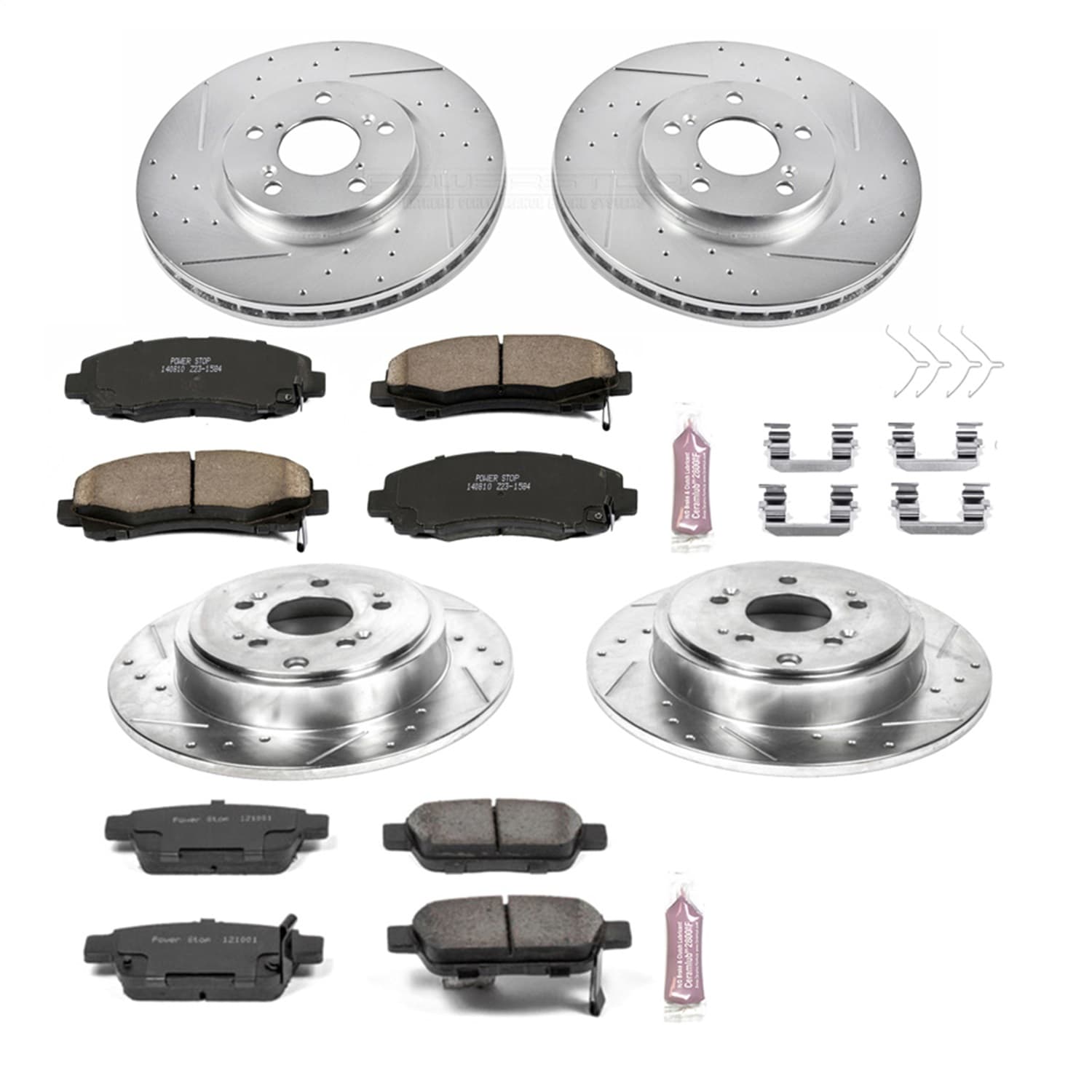 Power Stop - K5940 - Front and Rear - Disc Brake Pad and Rotor Kit image 1