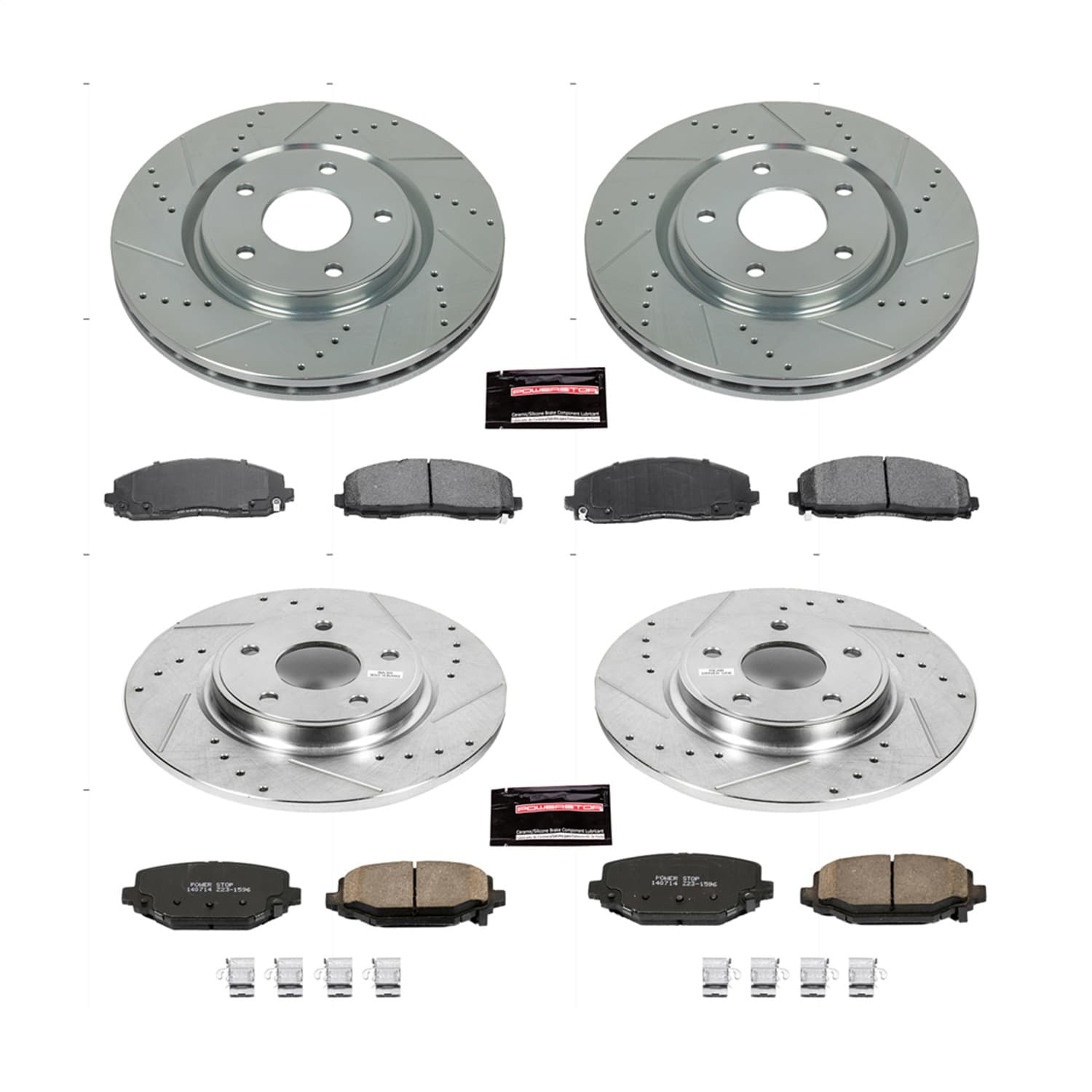 Power Stop - K5960 - Front and Rear - Disc Brake Pad and Rotor Kit image 1