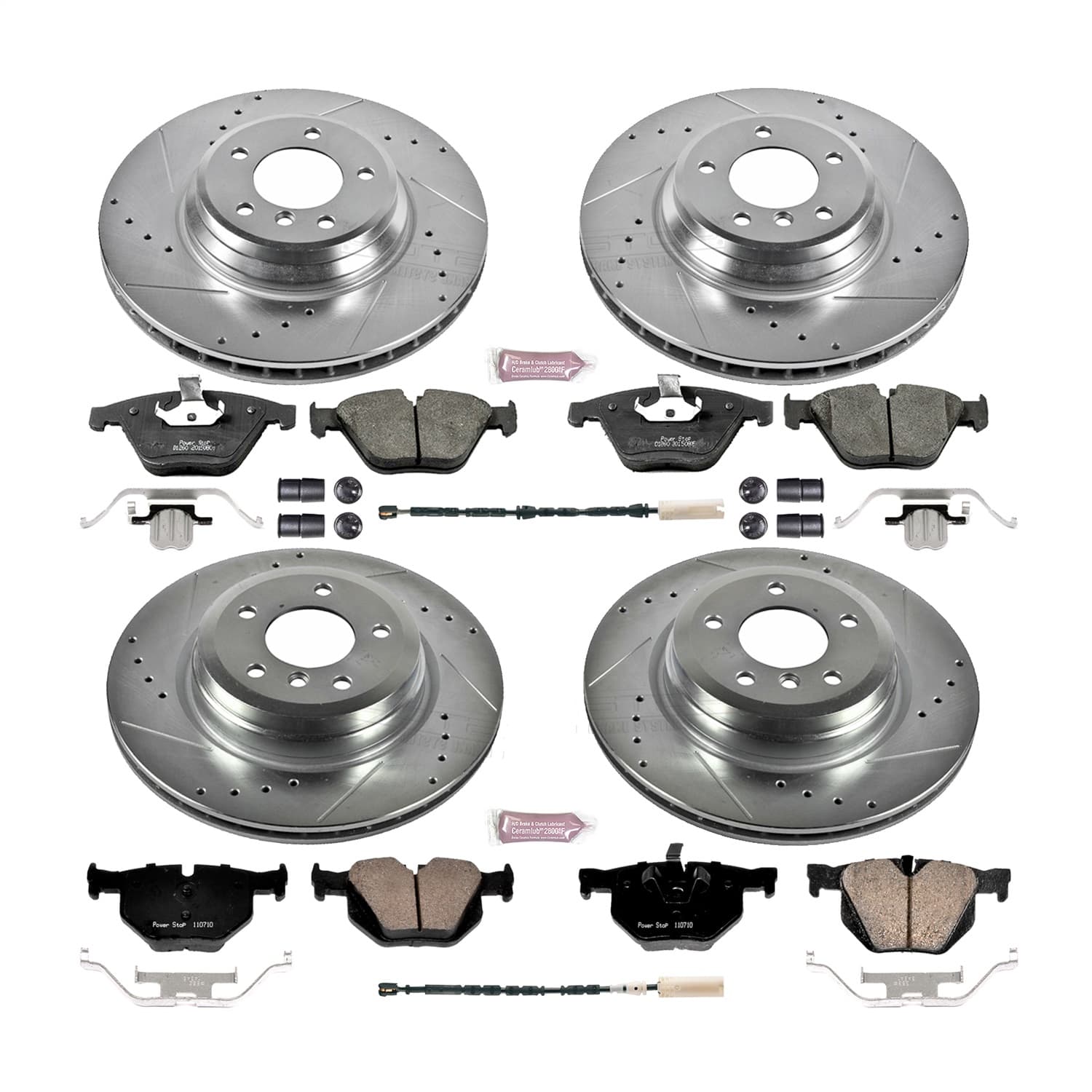 Power Stop - K6057 - Front and Rear - Disc Brake Pad and Rotor Kit image 1