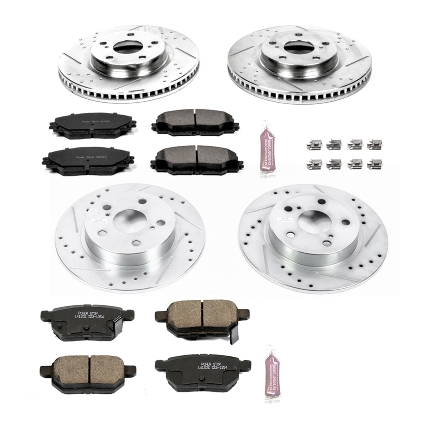 Power Stop - K6076 - Front and Rear - Disc Brake Pad and Rotor Kit image 1