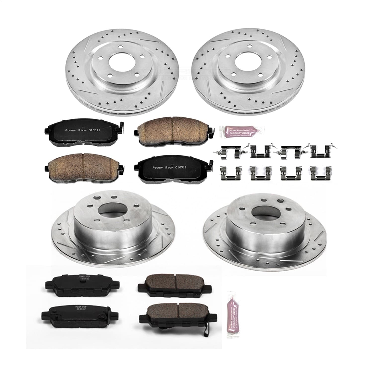 Power Stop - K6095 - Front and Rear - Disc Brake Pad and Rotor Kit image 1