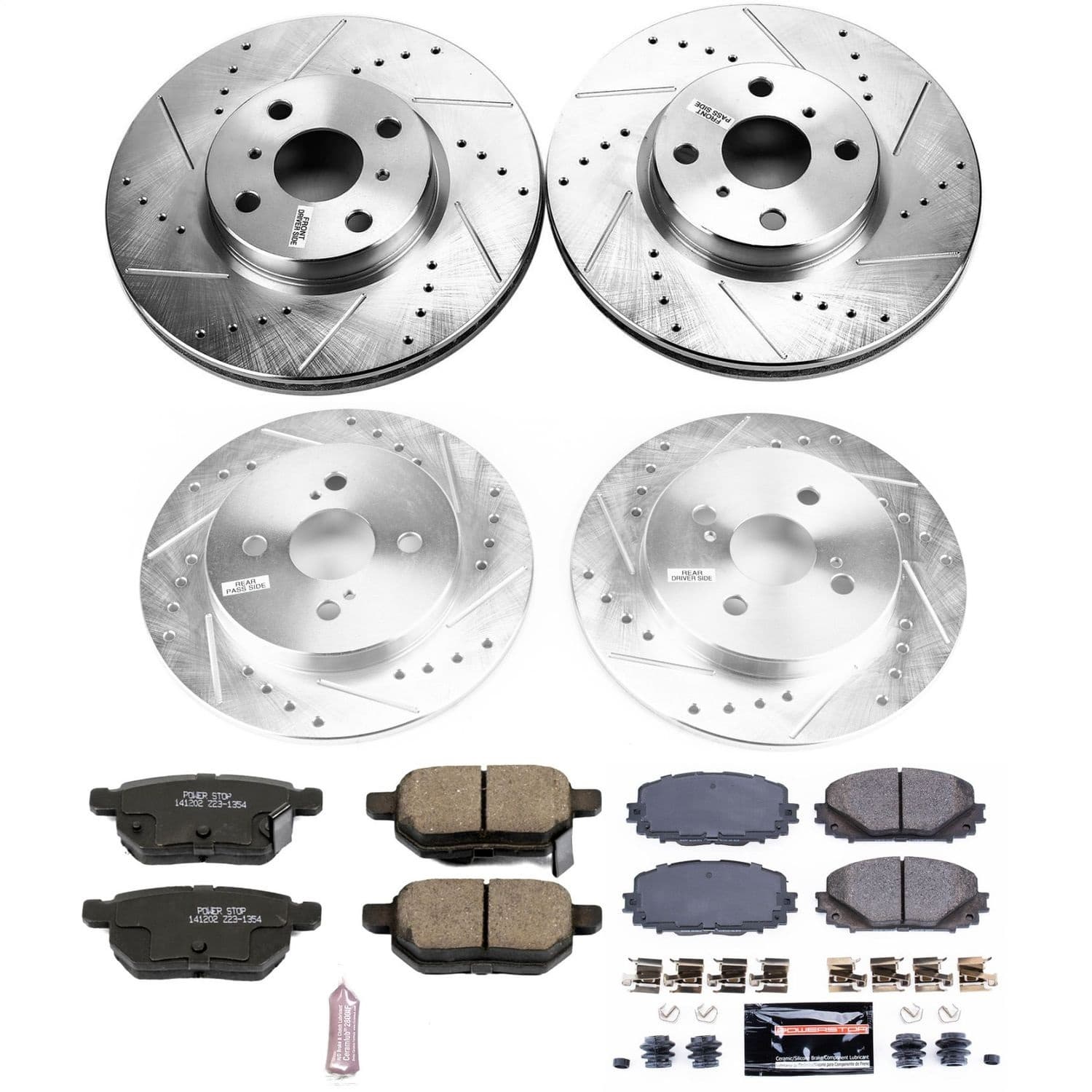 Power Stop - K6105 - Front and Rear - Disc Brake Pad and Rotor Kit image 1
