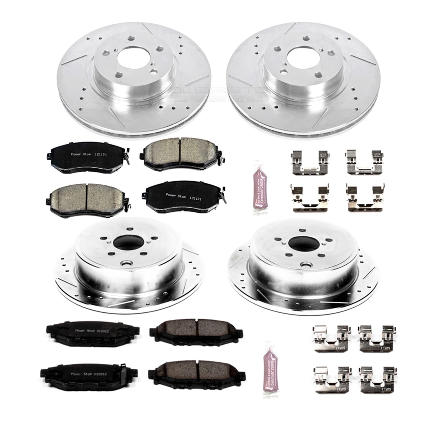 Power Stop - K6112 - Front and Rear - Disc Brake Pad and Rotor Kit image 1